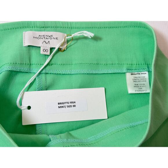 Avenue Montaigne Brigitte Signature Mint Pants Womens 00 Cropped Straight Leg - Picture 11 of 12